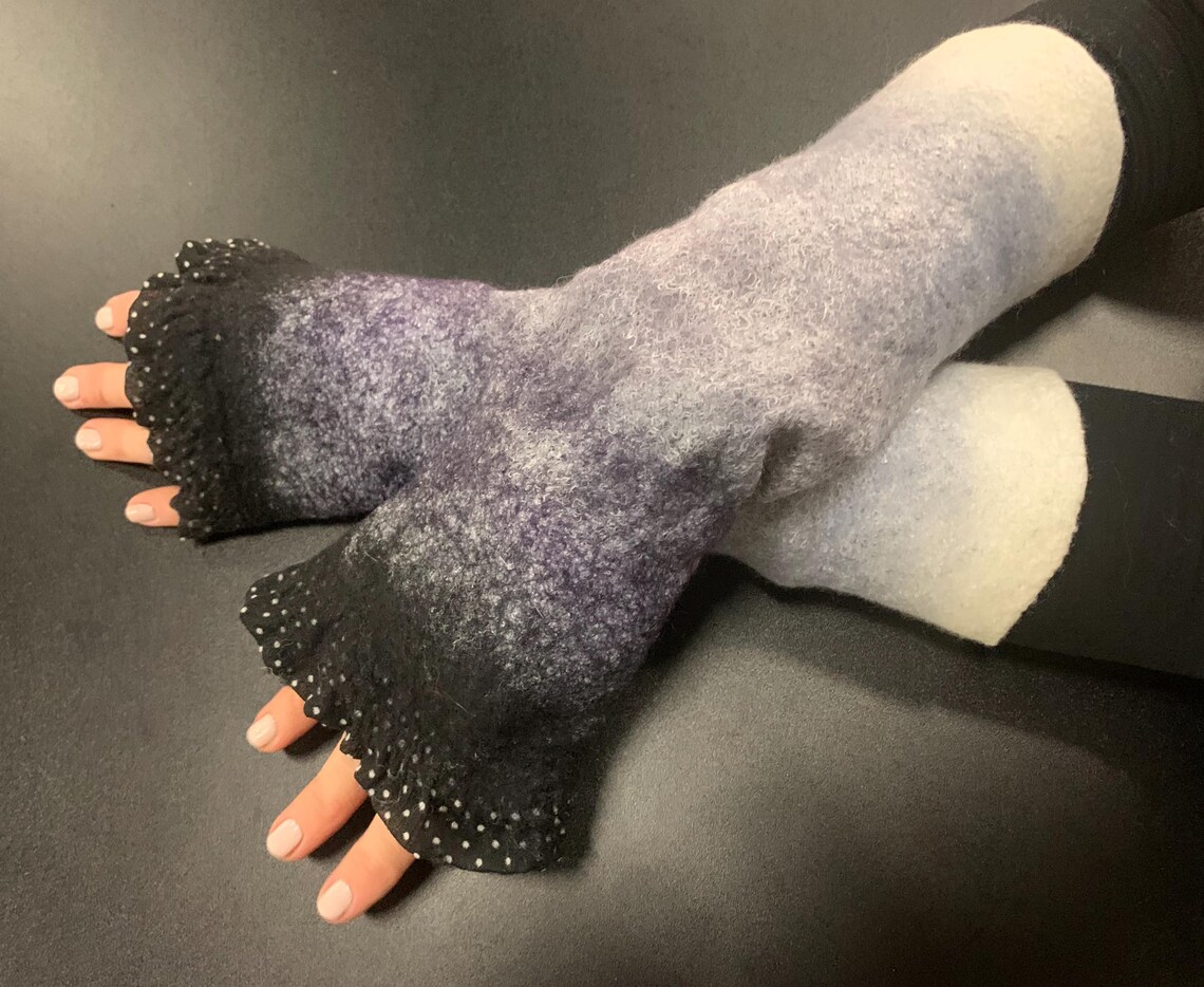 Grey and Black Arm Warmers