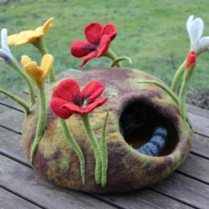 Cat House with Flowers