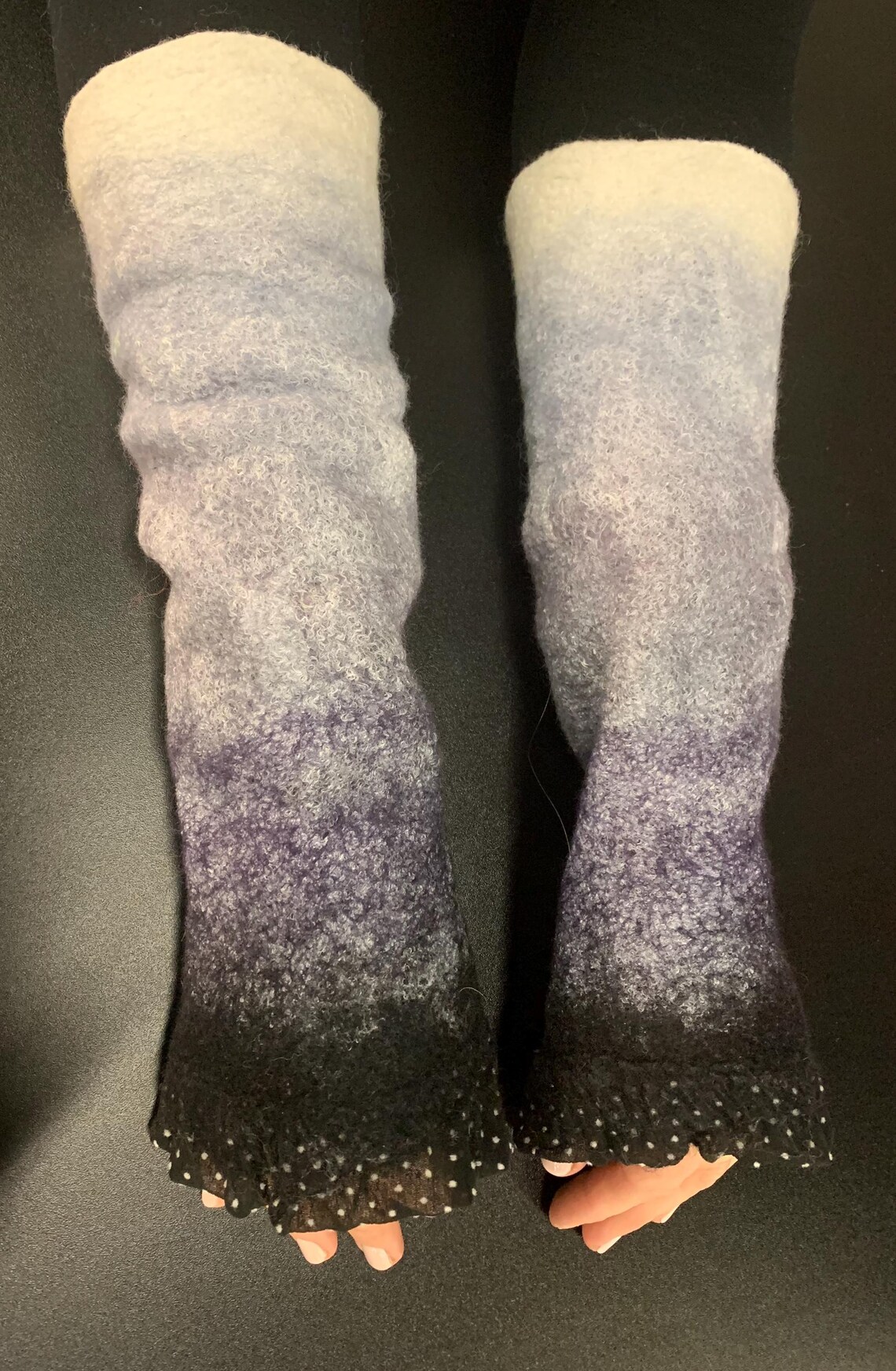 Grey and Black Arm Warmers - Image 2