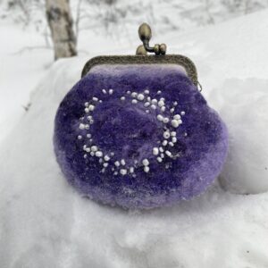 Felted purple purse