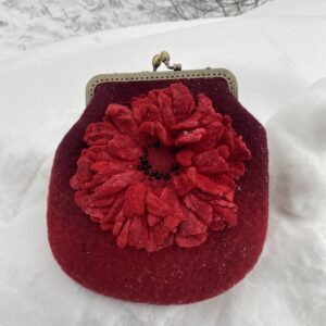 Red bag with flower